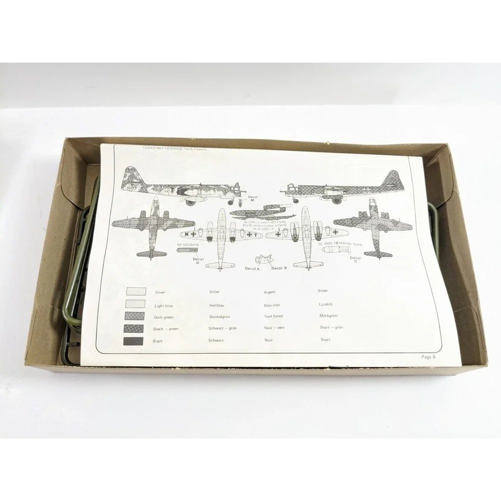 Arado Ar 234 B-2/C-2/C-3 Blitz 1/72 Revell Germany Model Kit H-162 vintage 1977